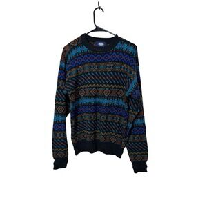 Vintage Knights Bridge For Men Geometric Pattern Crew Neck Sweater Size M